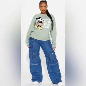 Women’s Disney Make Your Own Magic Mickey Sweatshirt - Sage - XXL